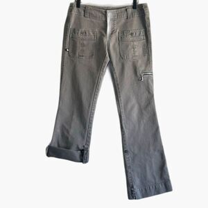 Y2K Lost Girl Convertible Cargo Pants Grey Flare Utility Sz 5 Small Vintage Gorp